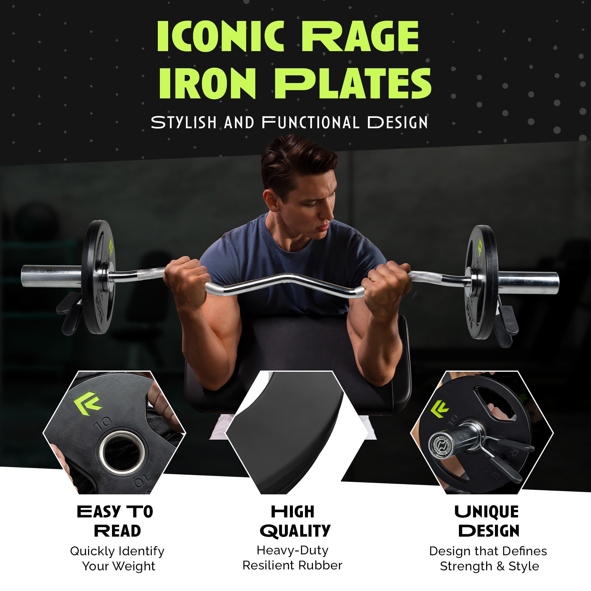 Rubber Coated Plates by Rage Fitness