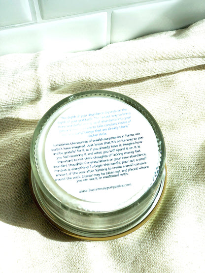 Abundance Candle / Ritual Candle / Intention Candle / Hand Poured Candle / Soy Wax Candle/ Butter Me Up Organics / Good Luck Candle / Money by Butter Me Up Organics