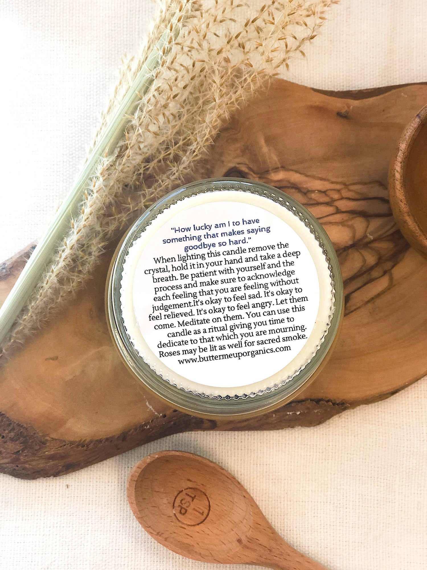 Grief Candle / Intention Candle / Essential Oil Candle / Soy Wax Candle / Candle for Grief by Butter Me Up Organics