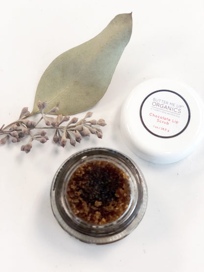 Organic Chocolate Lip Scrub Flaky Chapped Lips by Butter Me Up Organics