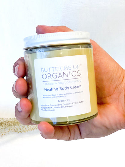 Healing Body Cream / organic body lotion / winter skin / dry skin / deep moisturizer by Butter Me Up Organics