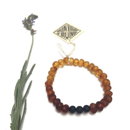 Raw Ombre Baltic Amber + Lava || Adult Bracelet by CanyonLeaf