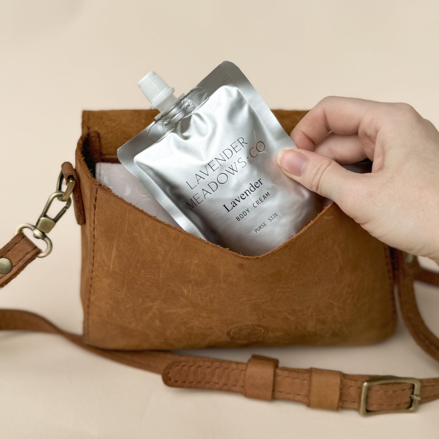 Lavender Body Cream Purse Pouch by Lavender Meadows Co