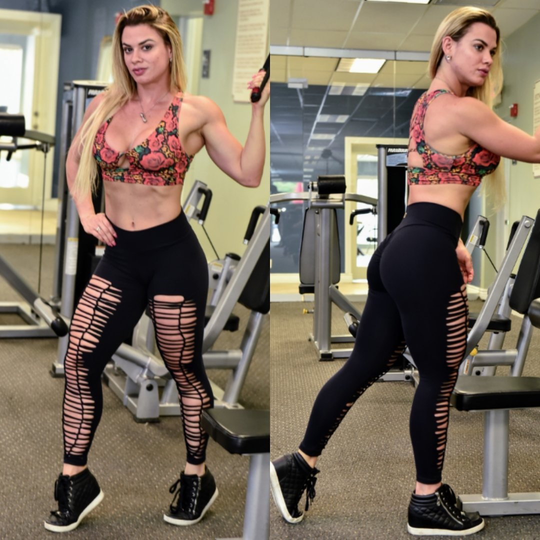 SCRUNCHY BOOTY RIPPED BLACK LEGGINGS by Iris Fitness Online