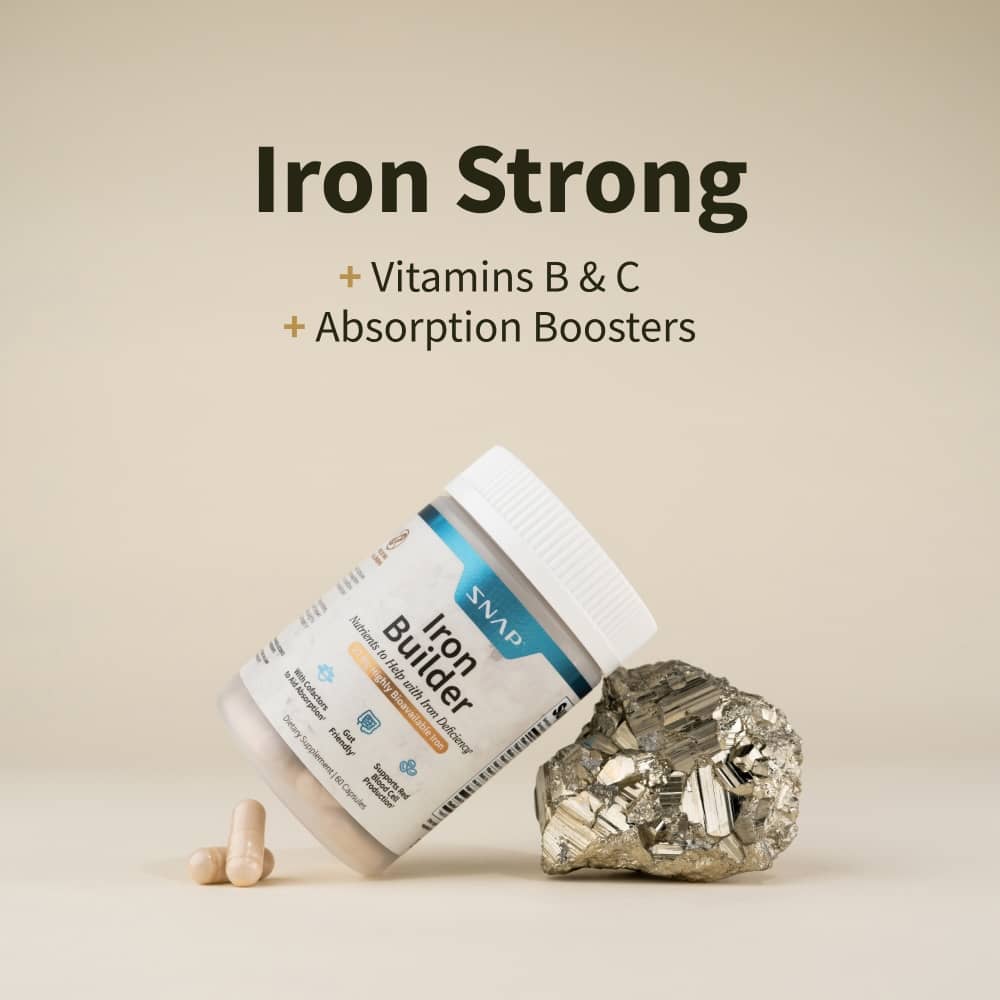 Iron Builder with Vitamins B &amp; C Absorption Boosters by Snap Supplements
