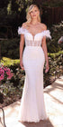 Cinderella Divine J824W Off the Shoulder Glimmering Bridal Gown by DiscountDressShop