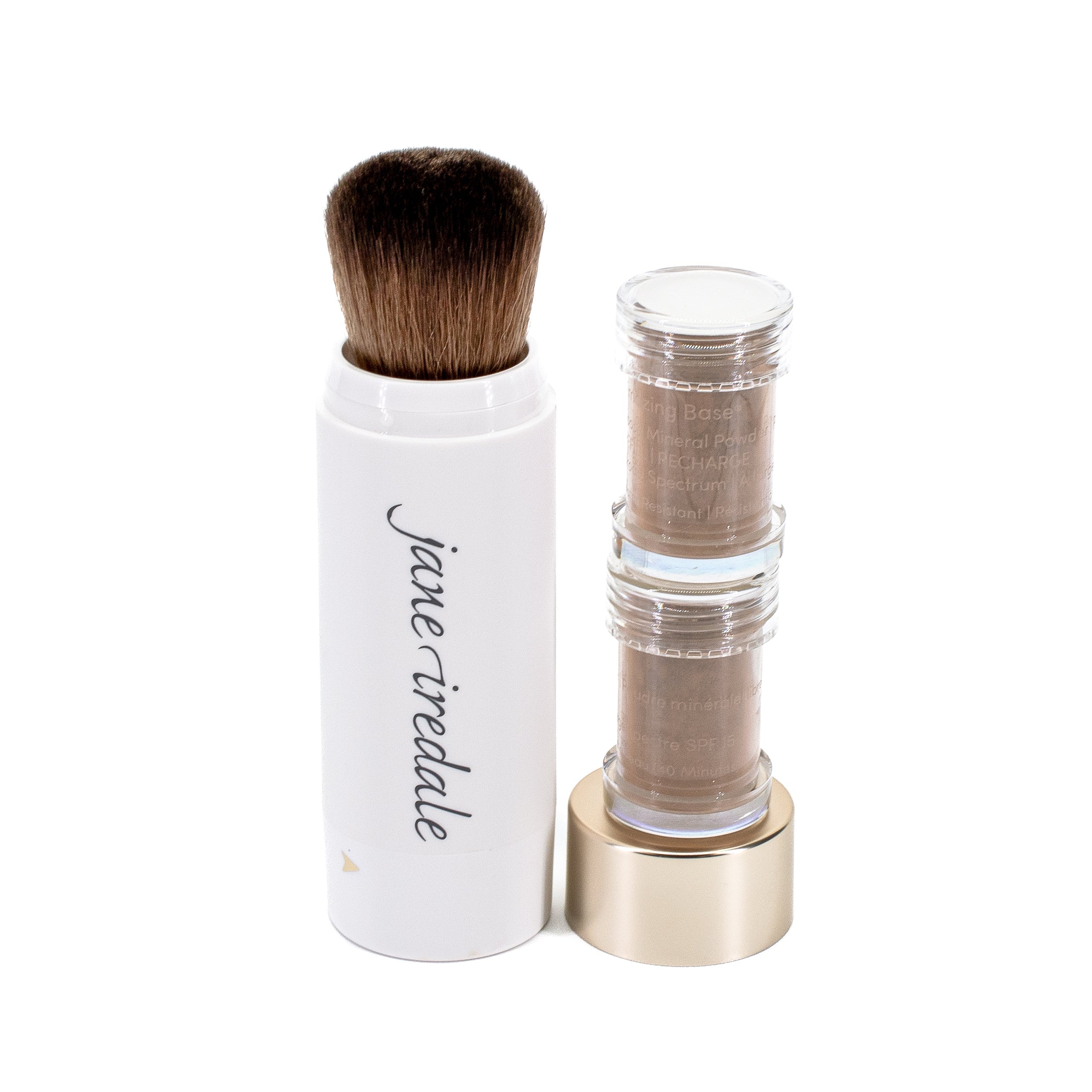 jane iredale Amazing Base Loose Mineral Powder Refillable Brush SPF15 COCOA 0.18oz - Imperfect Box by This is Beauty US