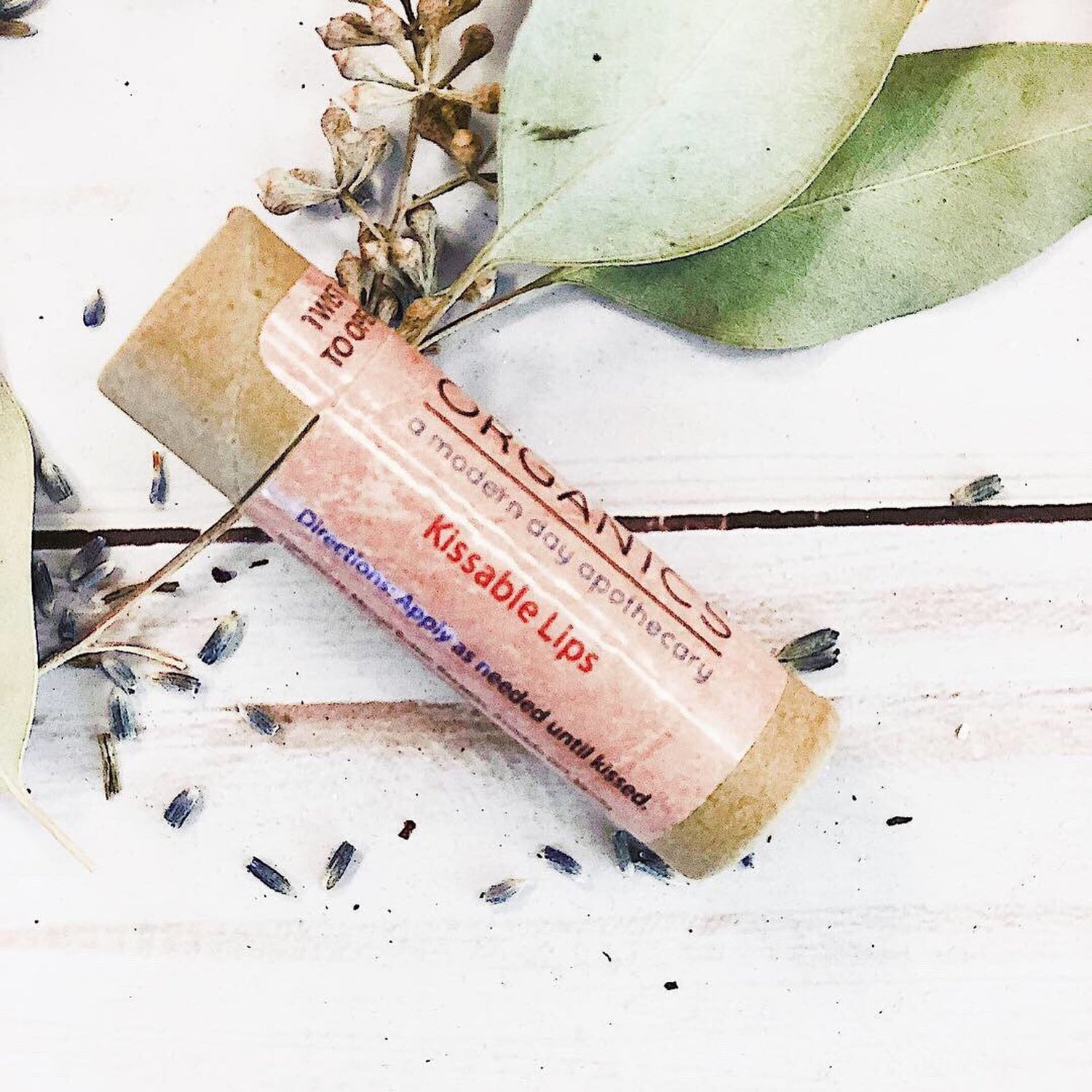 Kissable Lips / Chapstick Lip Balm / PAPERBOARD Tube by Butter Me Up Organics
