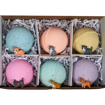 Spa Pure Kittens in Basket: 6 Adorable Kittens Bath Bombs by Spa Pure
