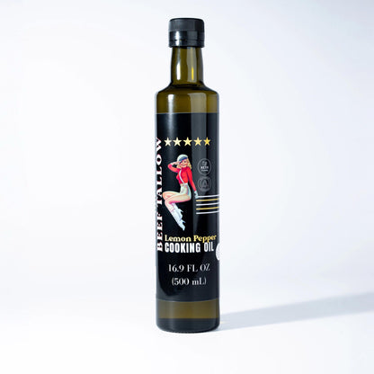 Cooking Oil Trio Bundle | Grass-Fed Beef Tallow &amp; Olive Oil | Original, Rosemary Garlic &amp; Lemon Pepper | Clean High-Heat Cooking from Our Restaurant Kitchen by The Lady May