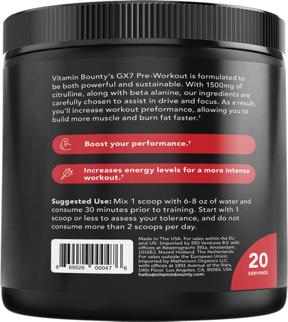 GX7 Pre-Workout - Watermelon by Vitamin Bounty