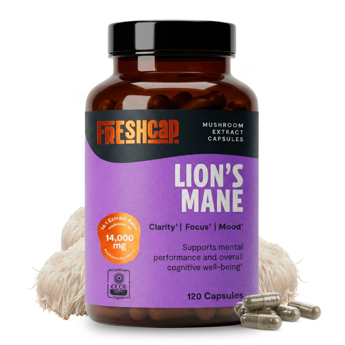 Organic Lion’s Mane Capsules by FreshCap Mushrooms