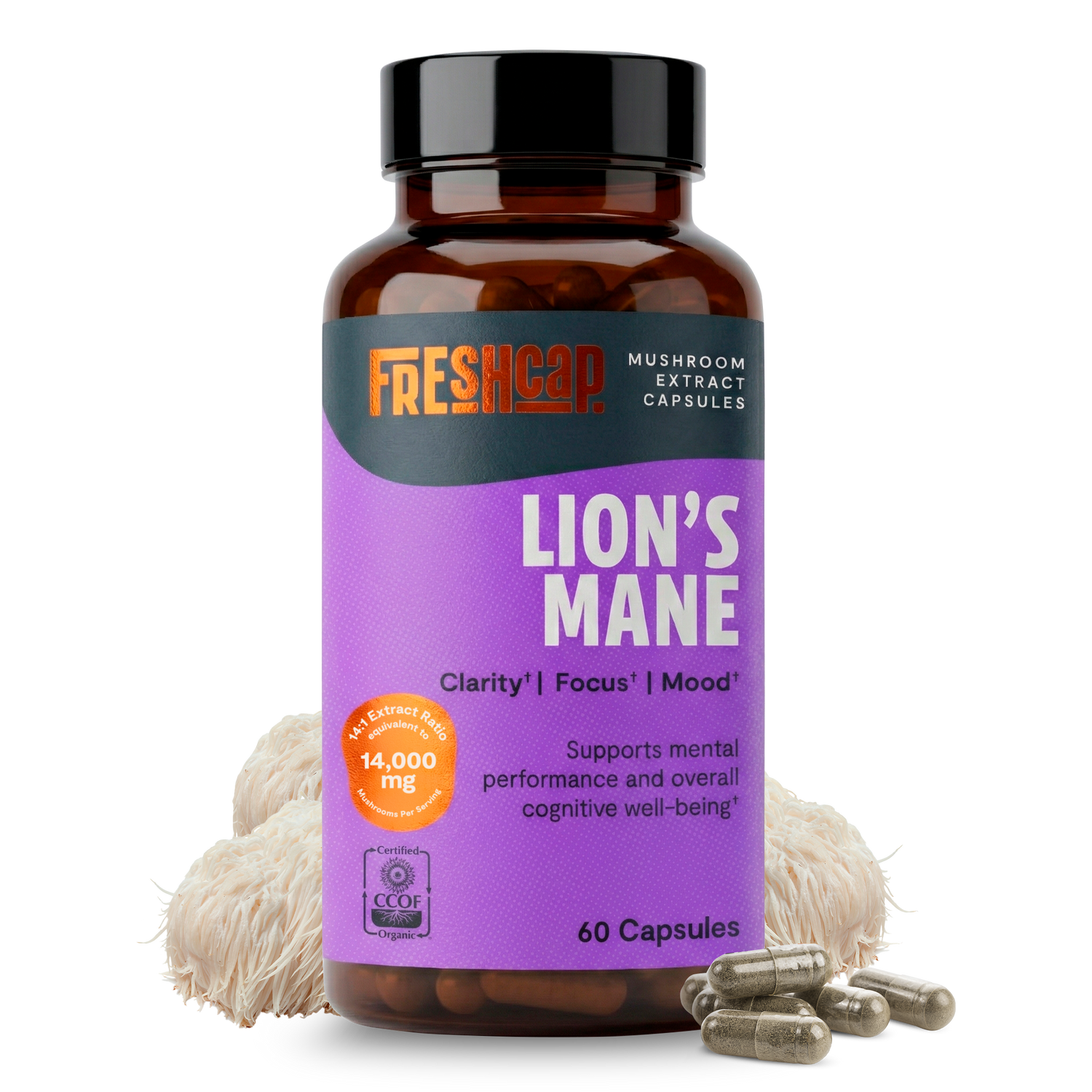Organic Lion’s Mane Capsules by FreshCap Mushrooms