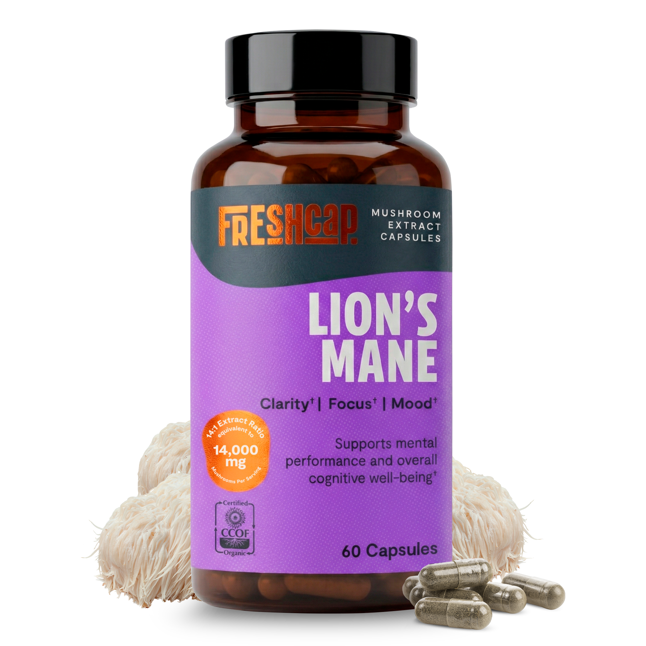 Organic Lion’s Mane Capsules by FreshCap Mushrooms