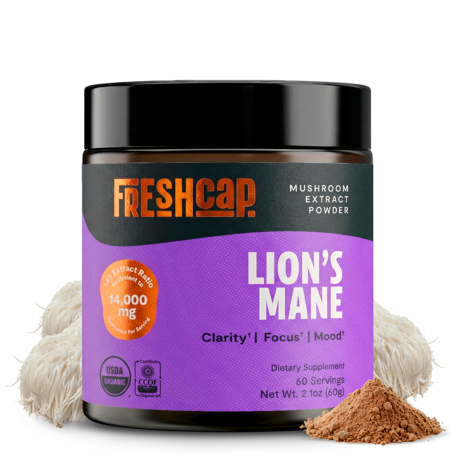 Organic Lion’s Mane Mushroom Powder by FreshCap Mushrooms