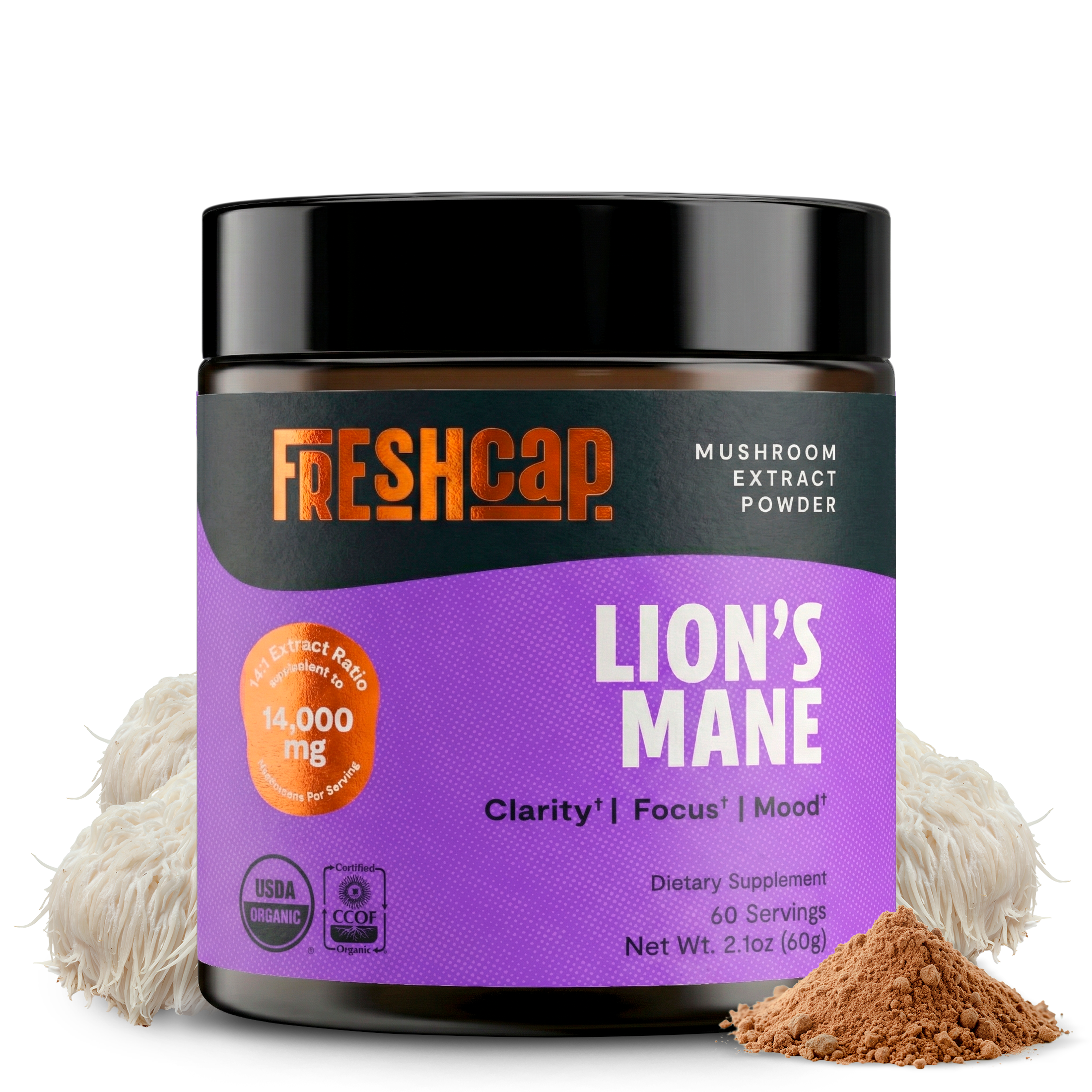 Organic Lion’s Mane Mushroom Powder by FreshCap Mushrooms