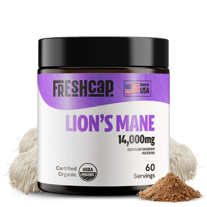 Organic Lion’s Mane Mushroom Powder by FreshCap Mushrooms