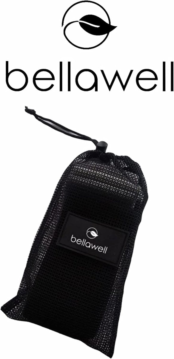 Long Resistance Bands 3 Strengths Purple, Pink and Green by Bellawell Health