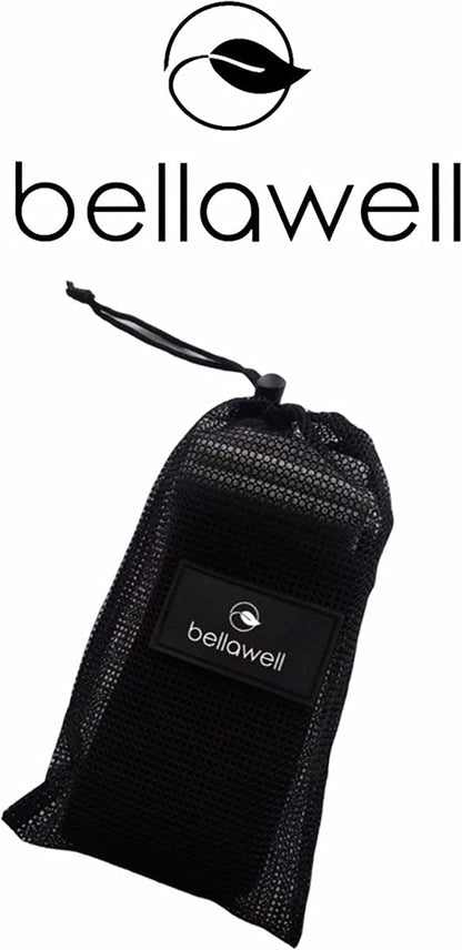 Long Resistance Bands 3 Strengths Purple, Pink and Green by Bellawell Health