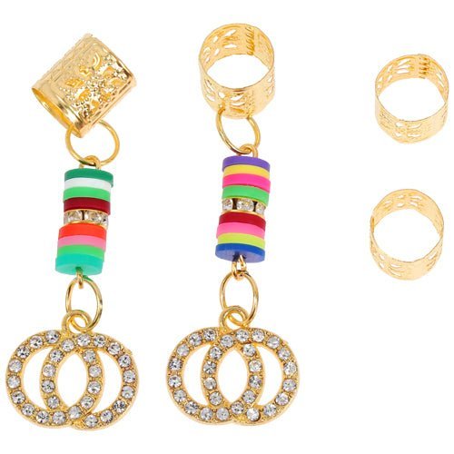 LQQKS HAIR BRAID RING &amp; BRAID TUBE 4PCS/PACK
