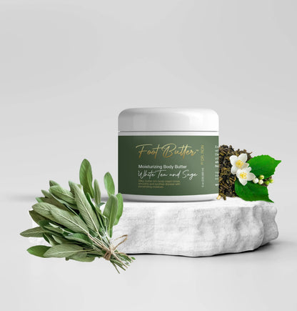 White Tea &amp; Sage Moisturizing Body Butter – Hydrating, Nourishing, Ultra-Soft Skin Cream by Foot Butter by Dr Ron