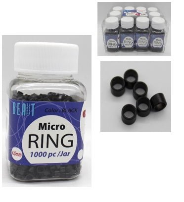 MICRO-RING 4.5MM BLACK 1000PCS/JAR
