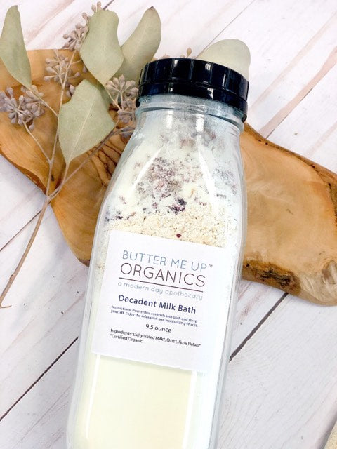 Decadent Milk Bath- Rose Petal and Oat Soak by Butter Me Up Organics