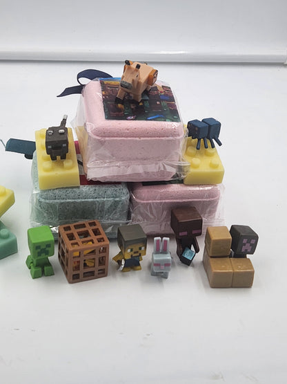 Bath Bombs for Kids with MineCrafter Toys Inside - BANG - BOOM - TNT - MADE in US, Natural Ingredients (6 Count) Pack of 1 by Spa Pure