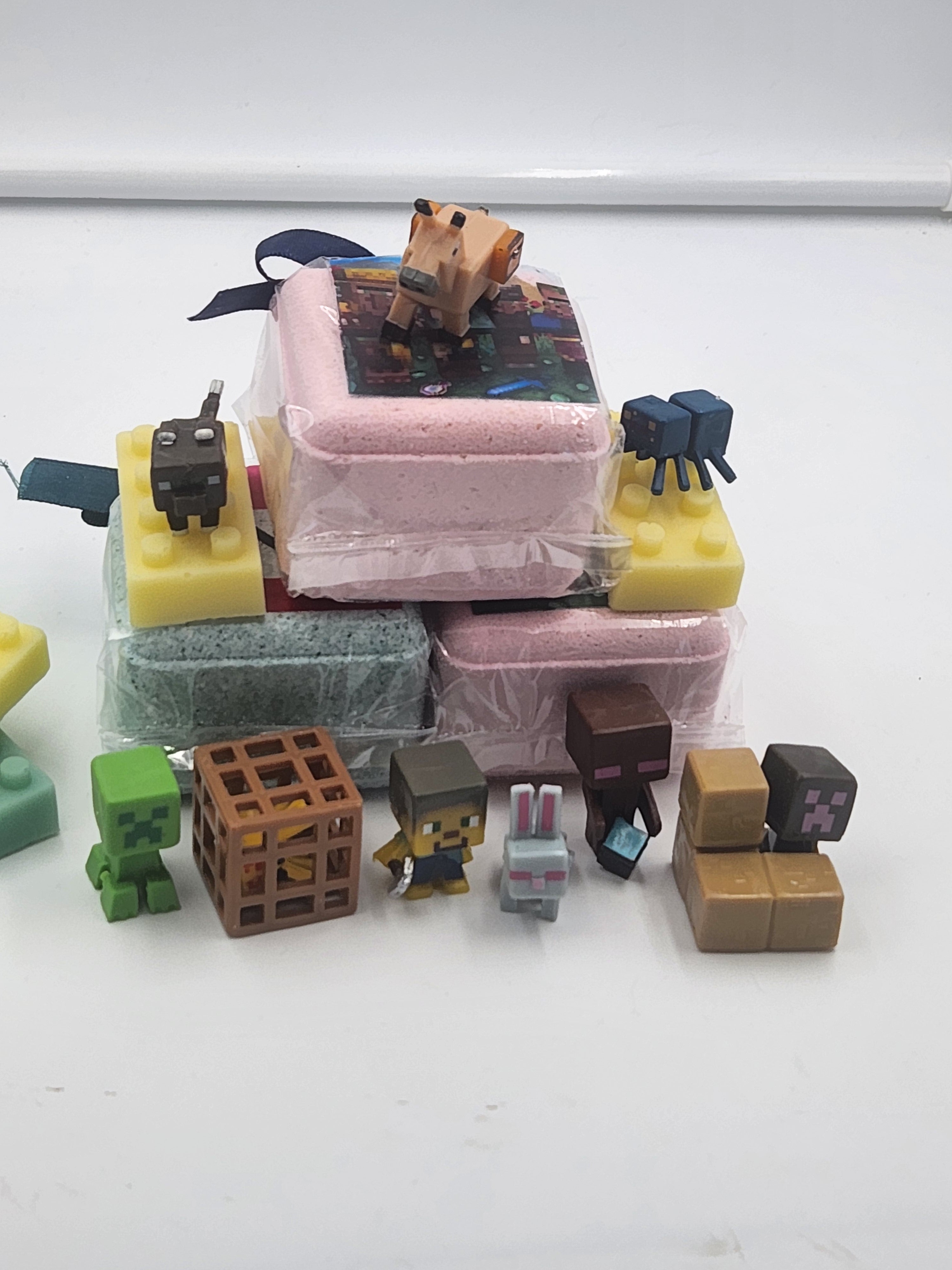Bath Bombs for Kids with MineCrafter Toys Inside - BANG - BOOM - TNT - MADE in US, Natural Ingredients (12 Count) Pack of 1 by Spa Pure