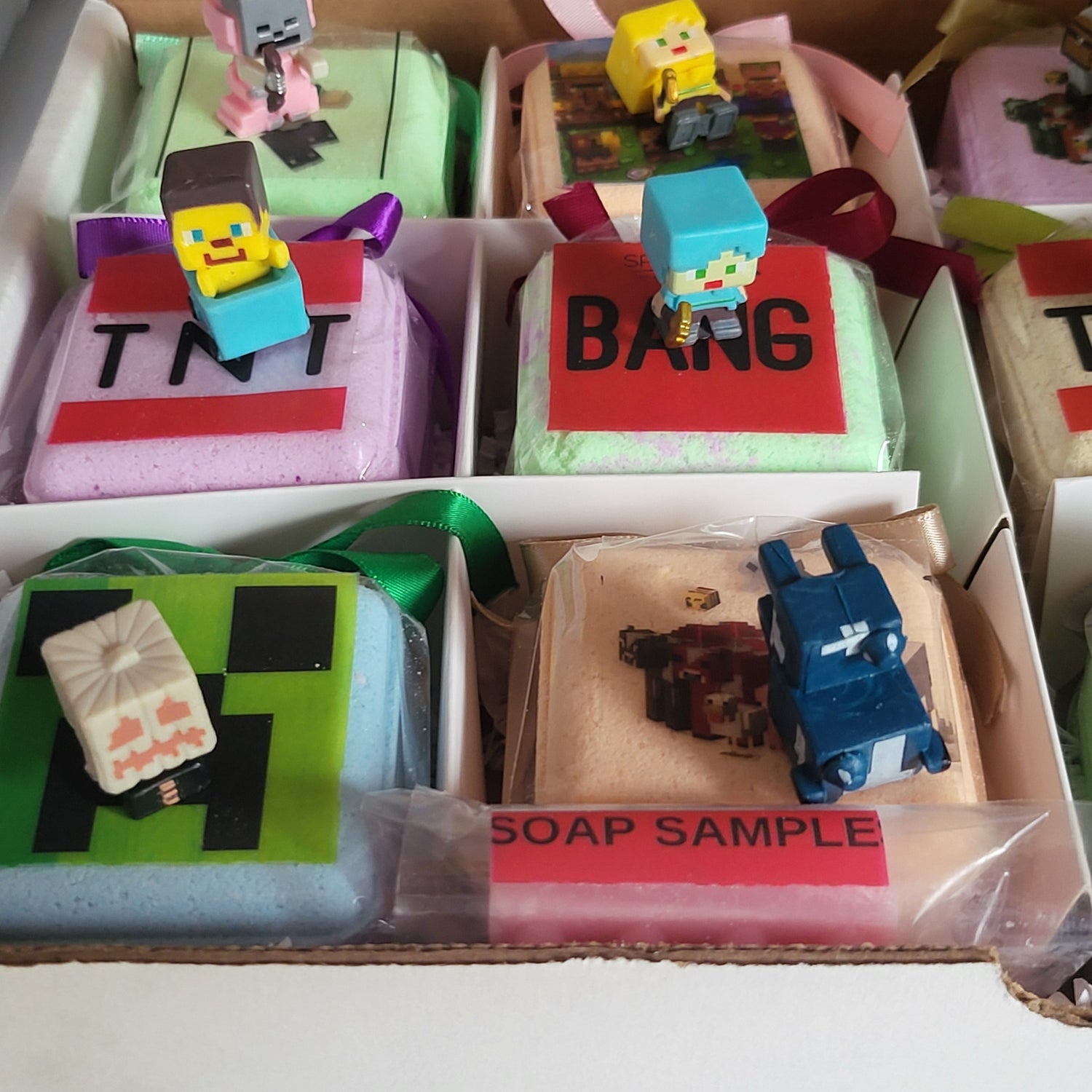 Bath Bombs for Kids with MineCrafter Toys Inside - BANG - BOOM - TNT - MADE in US, Natural Ingredients (12 Count) Pack of 1 by Spa Pure