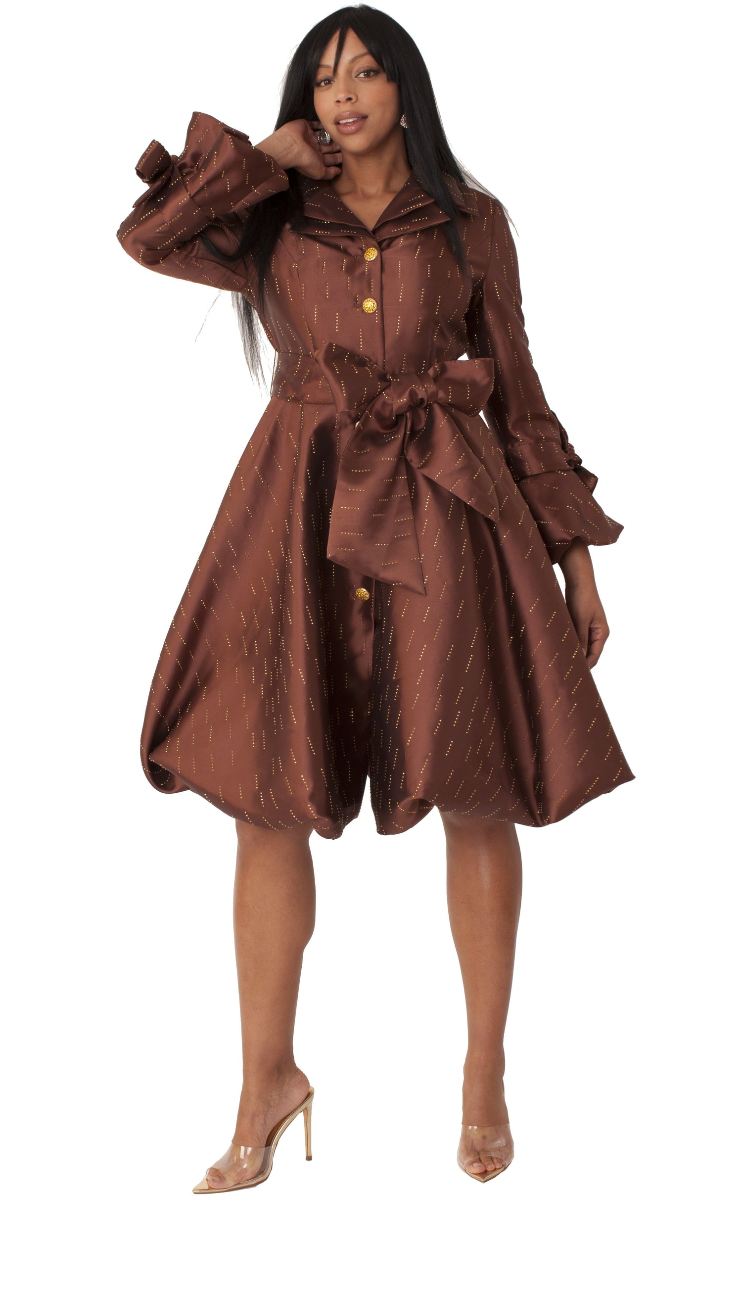 Monaco Princess Taffeta Bow Coat Dress -9723 by Tally Taylor