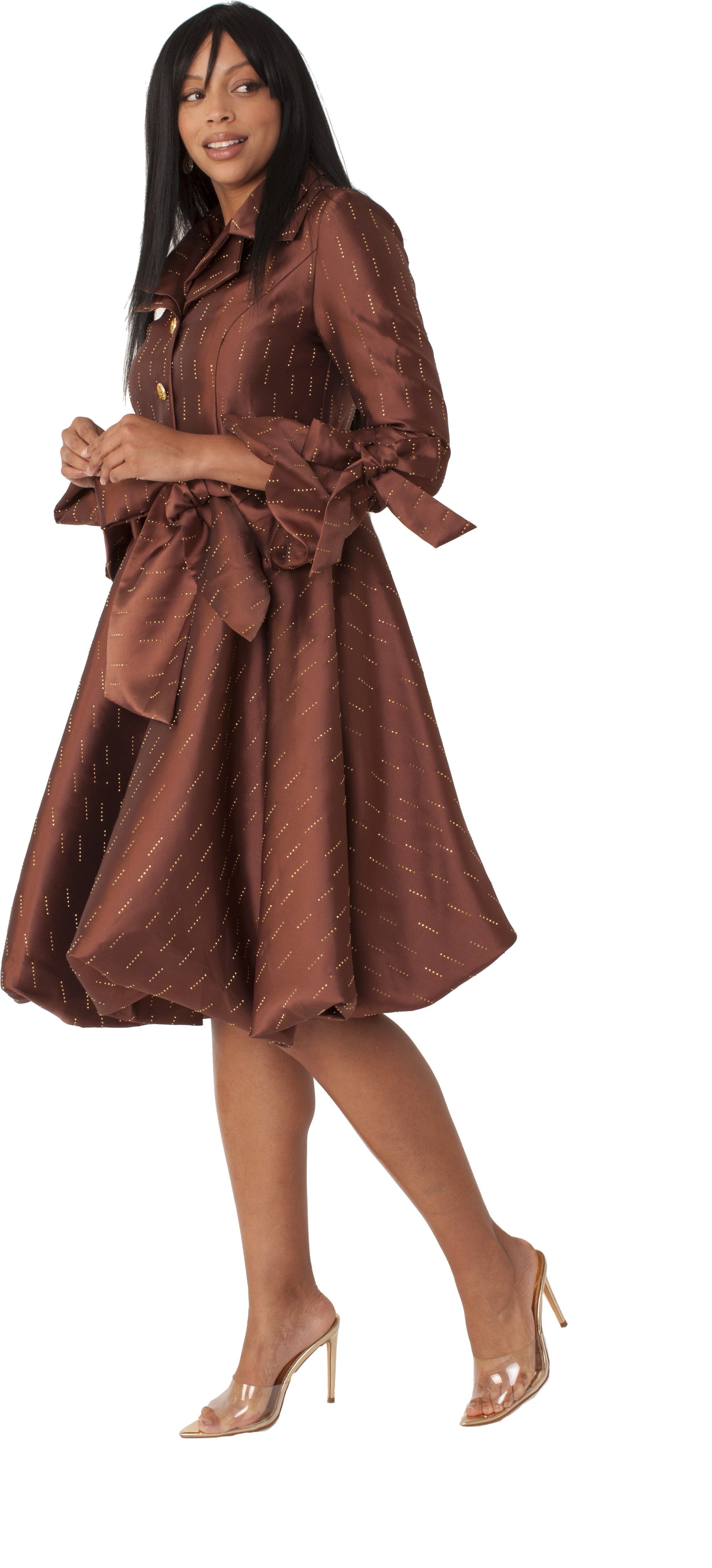 Monaco Princess Taffeta Bow Coat Dress -9723 by Tally Taylor