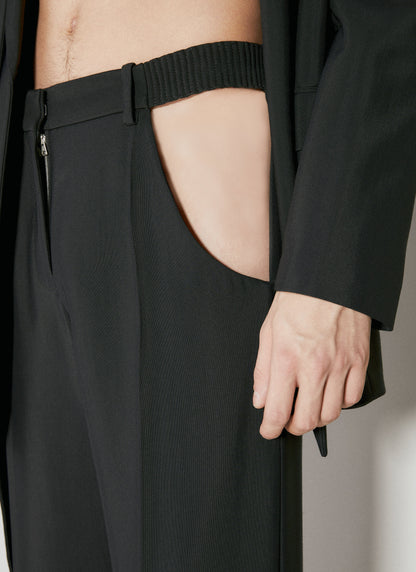 Mugler Men Cut-Out Tailored Pants by Luosophy