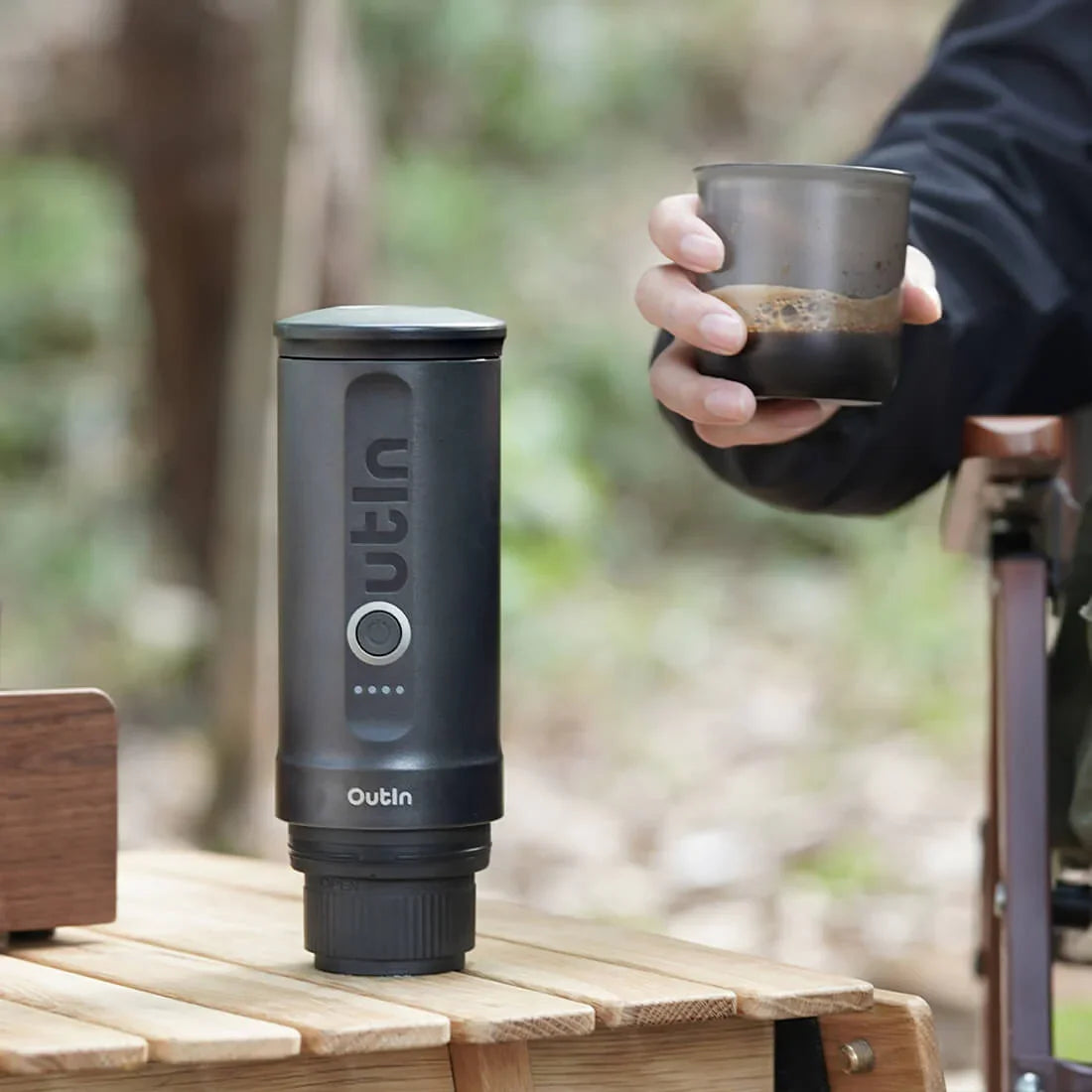 Nano Portable Espresso Machine (Space Grey) by OutIn