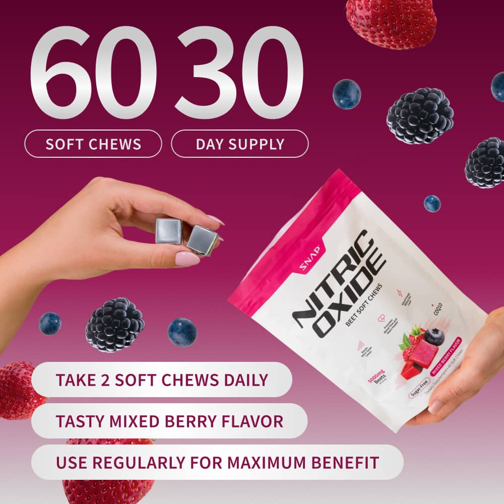 Nitric Oxide Beet Soft Chews - Buy 2, Get 1 Free! by Snap Supplements