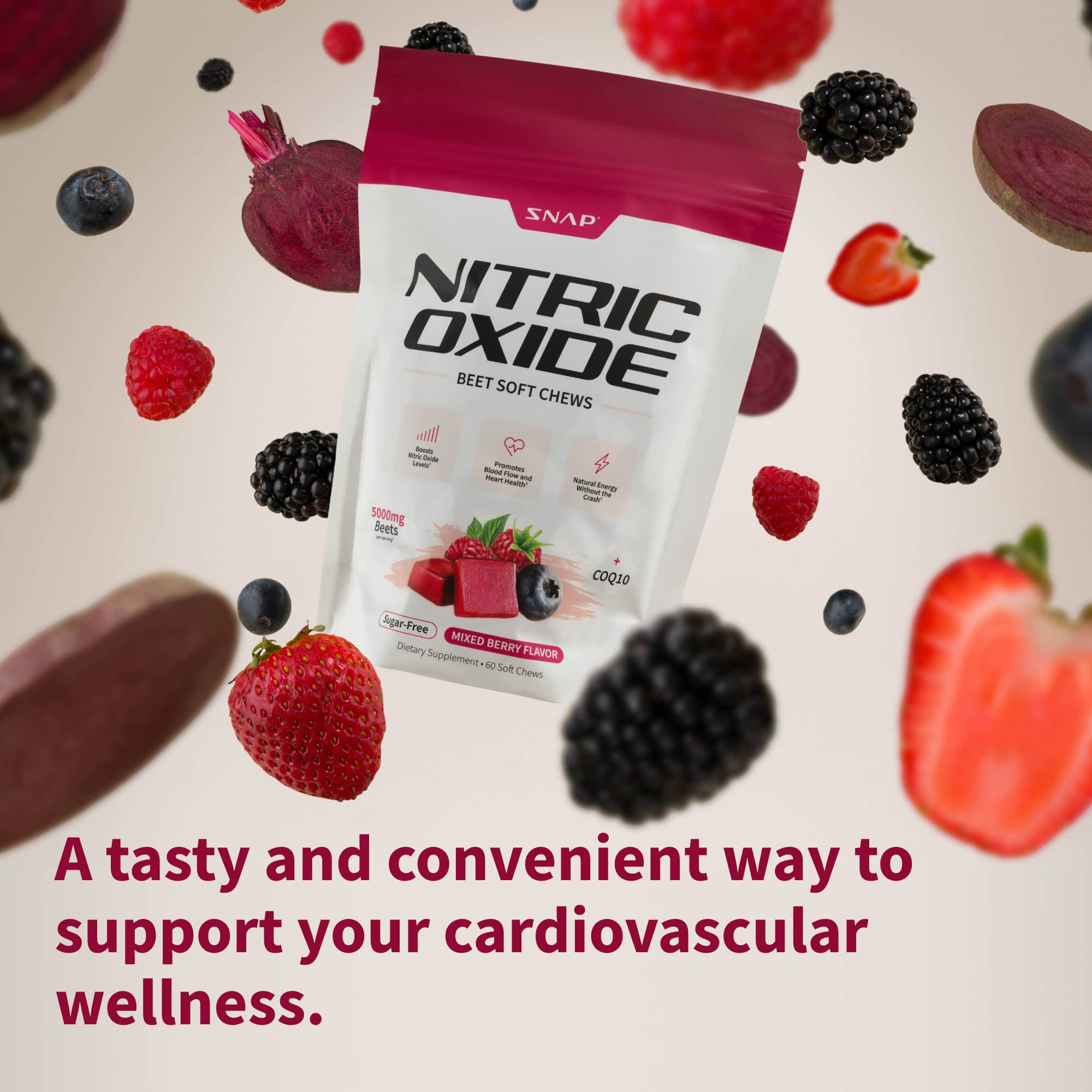 Nitric Oxide Beet Soft Chews by Snap Supplements