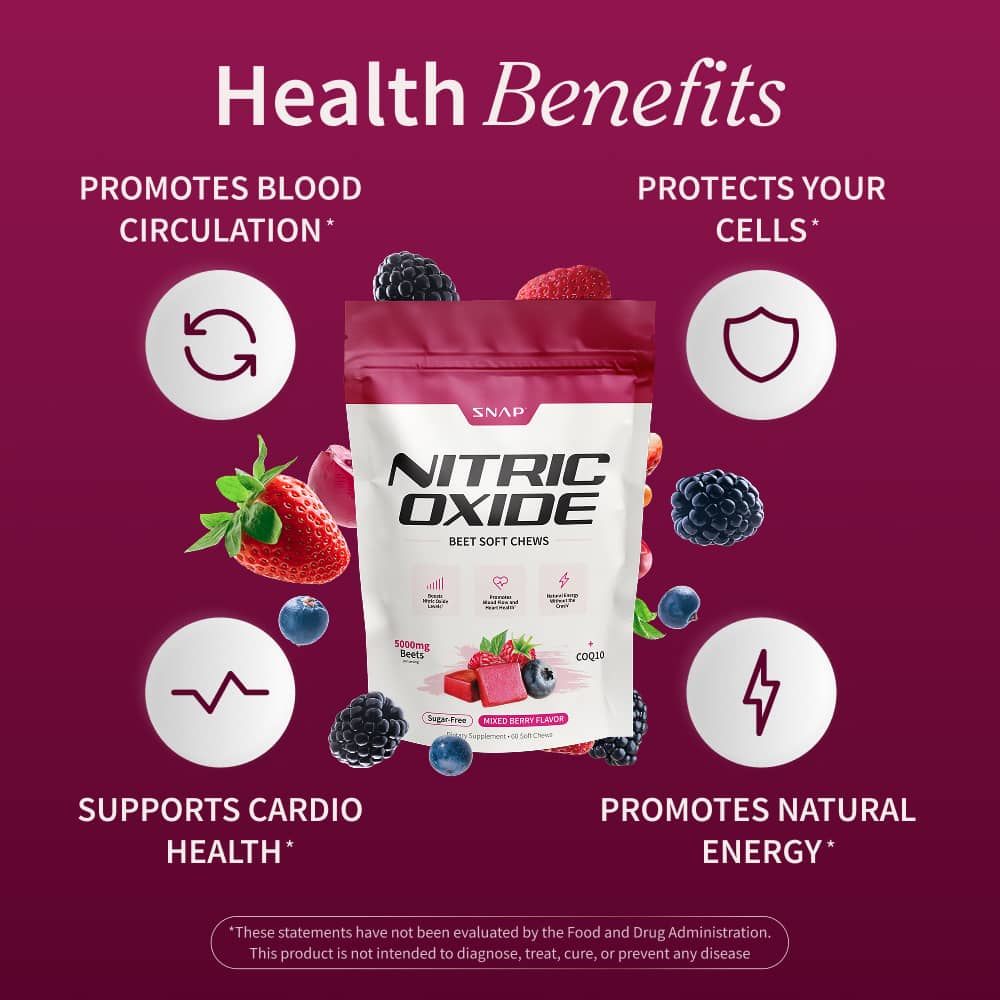 Nitric Oxide Beet Soft Chews - Buy 3, Get 2 Free! by Snap Supplements