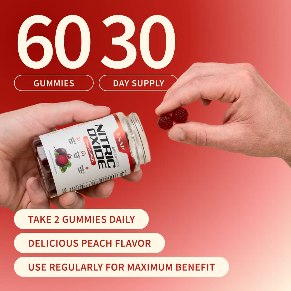 Nitric Oxide Gummies - Peach Flavor by Snap Supplements