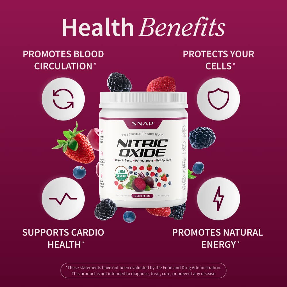 Nitric Oxide Organic Beets - Mixed Berry Flavor by Snap Supplements