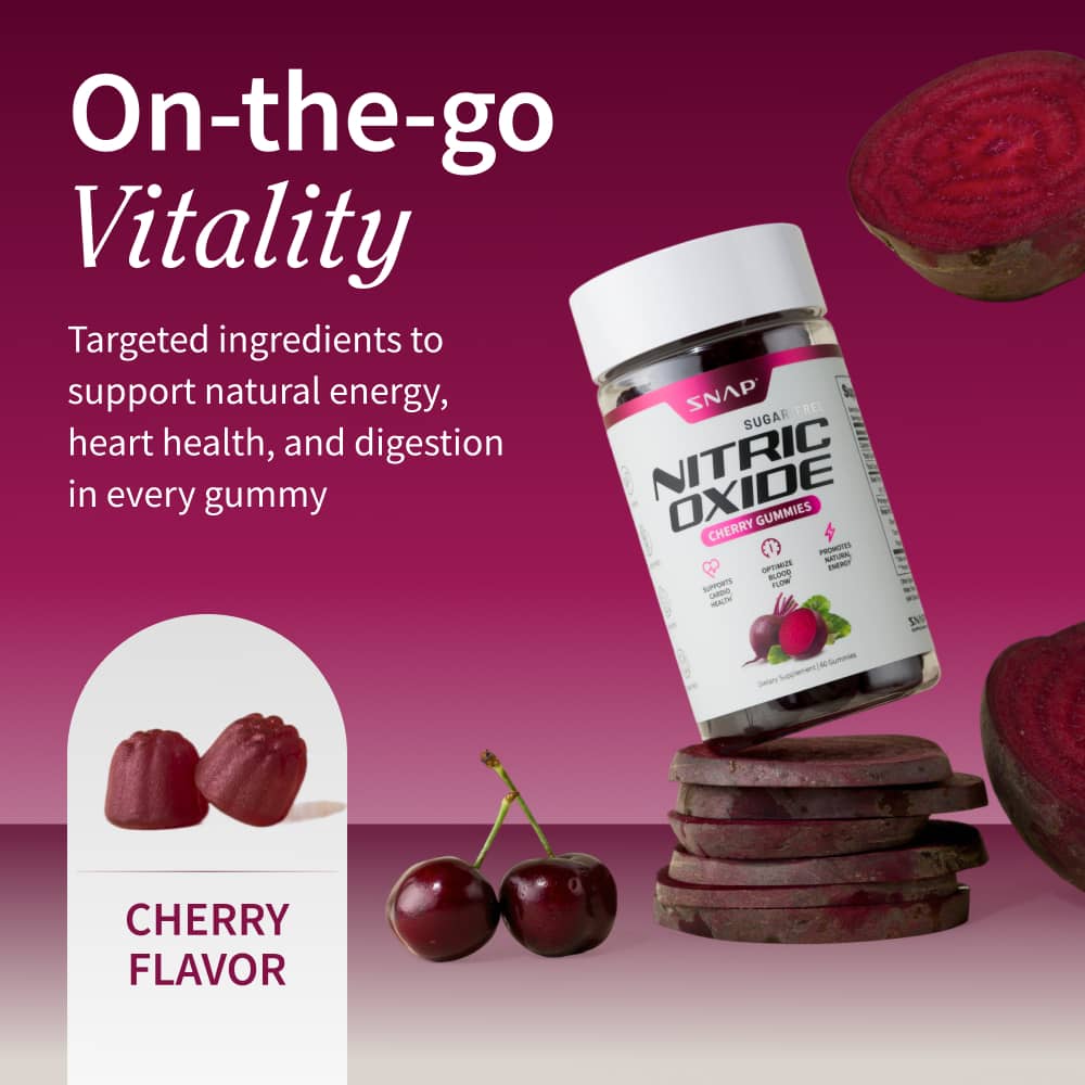 Nitric Oxide Gummies - Cherry Flavor - Buy 2 Get 1 FREE! by Snap Supplements