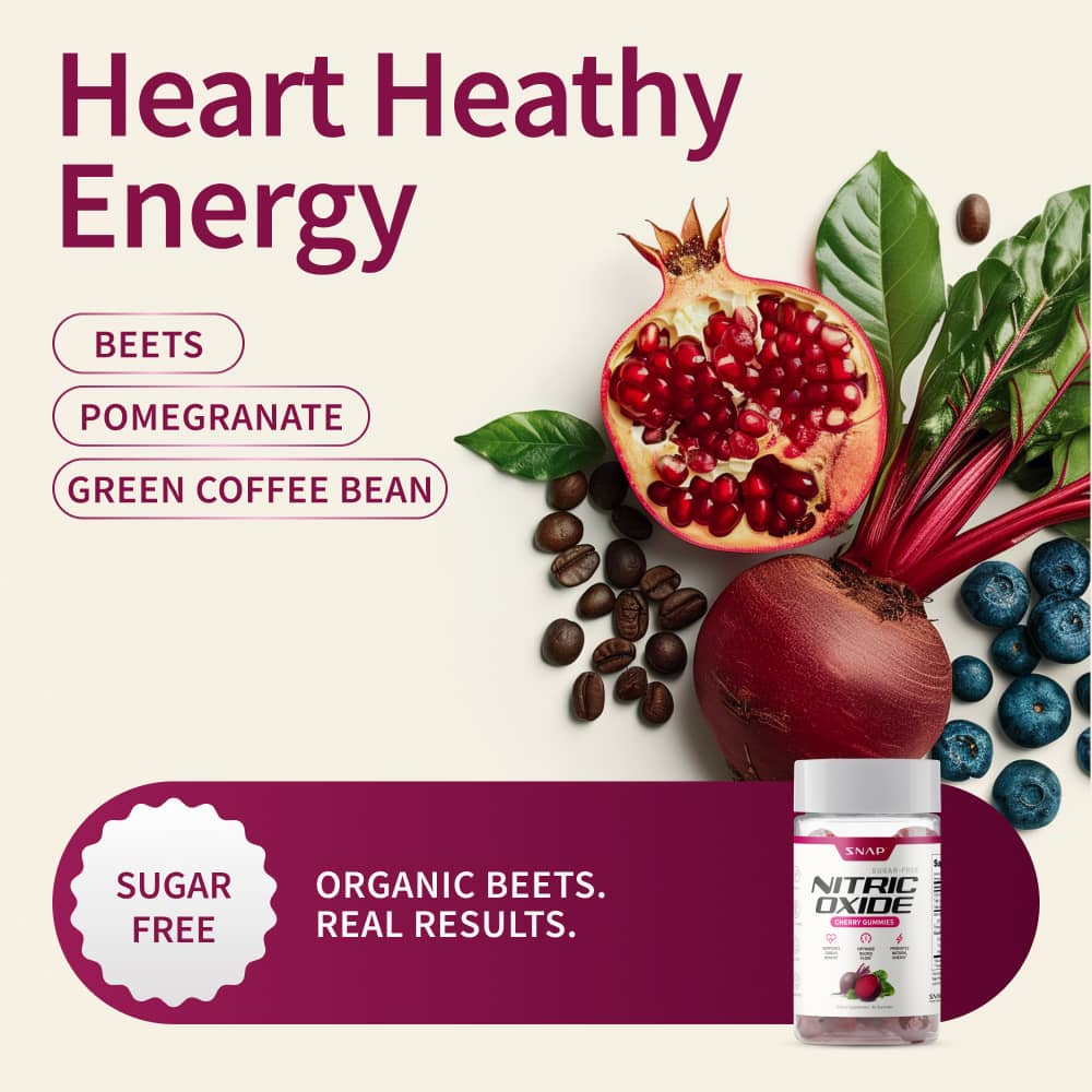 Nitric Oxide Gummies (Cherry Flavor) - 3 Month Supply by Snap Supplements