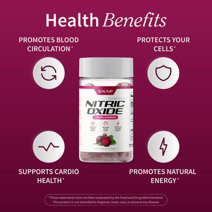 Nitric Oxide Gummies - Cherry Flavor - Buy 2 Get 1 FREE! by Snap Supplements