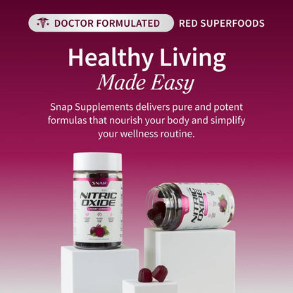Nitric Oxide Gummies (Cherry Flavor) - 3 Month Supply by Snap Supplements