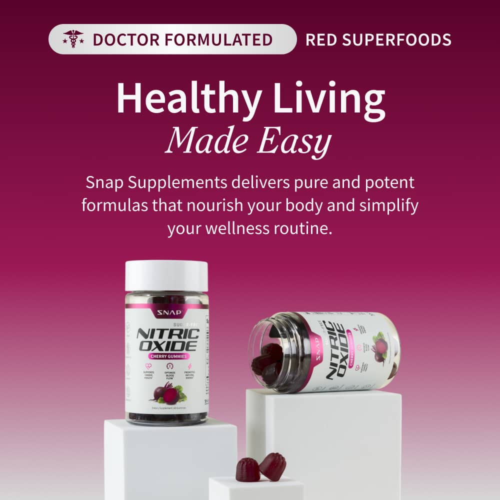 Nitric Oxide Gummies - Cherry Flavor - Buy 2 Get 1 FREE! by Snap Supplements