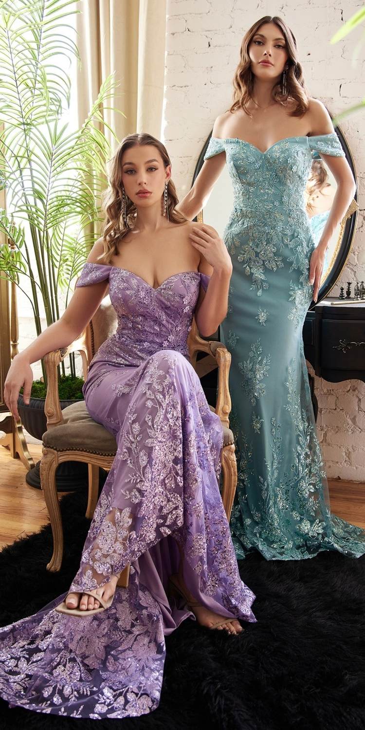 Ladivine OC014 Embellished Off the Shoulder Mermaid Gown by DiscountDressShop