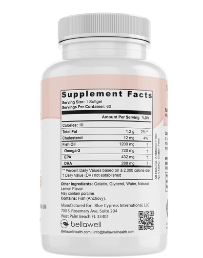 Omega Fish Oil -Omega-3 Fatty Acids by Bellawell by Bellawell Health