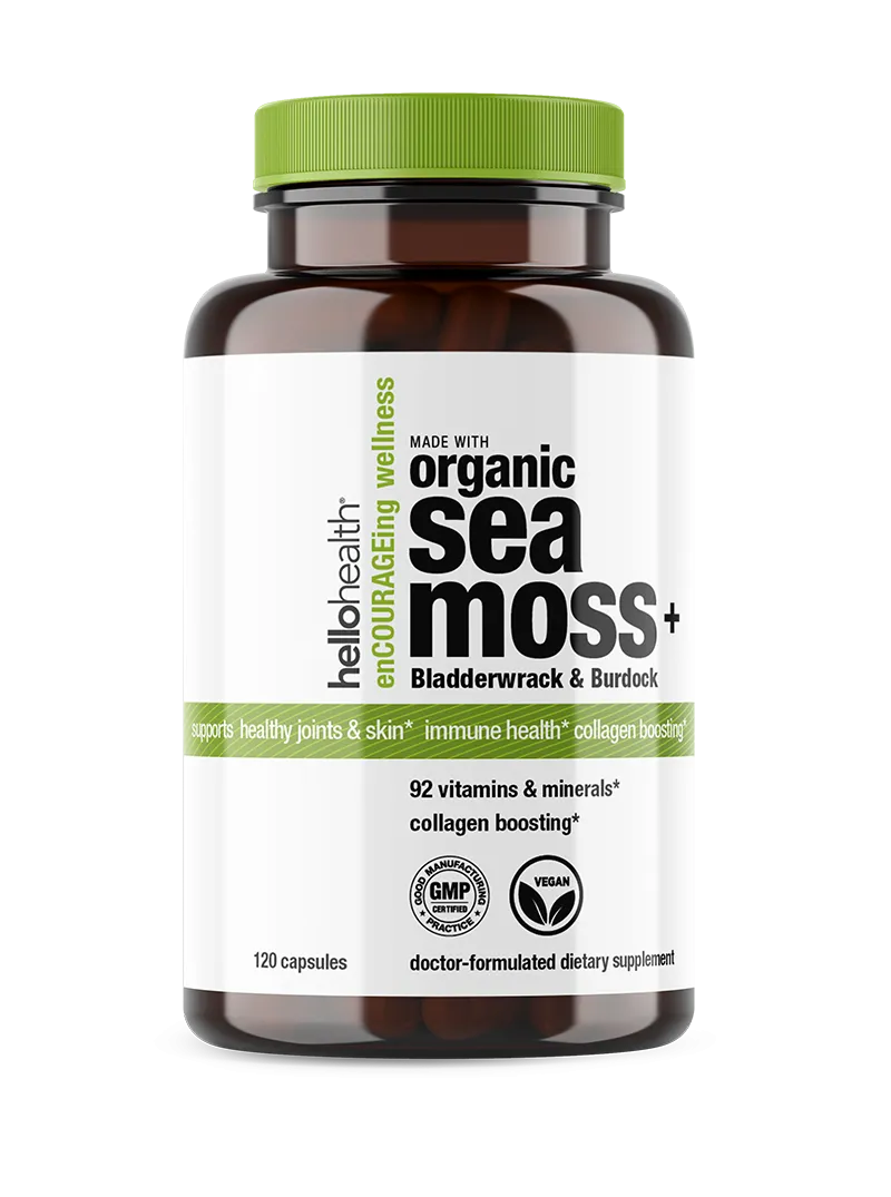 Organic Irish Sea Moss, Organic Bladderwrack, &amp; Organic Burdock capsules by hellohealth
