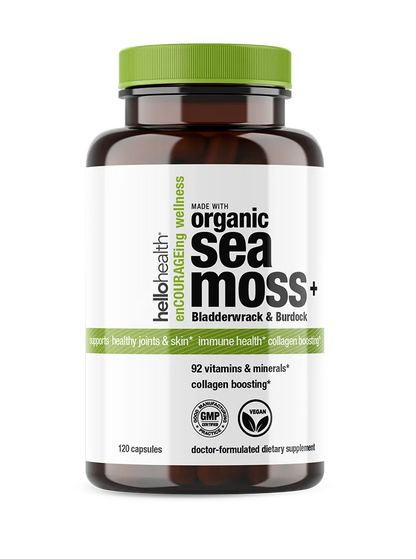 Organic Irish Sea Moss, Organic Bladderwrack, &amp; Organic Burdock capsules by hellohealth