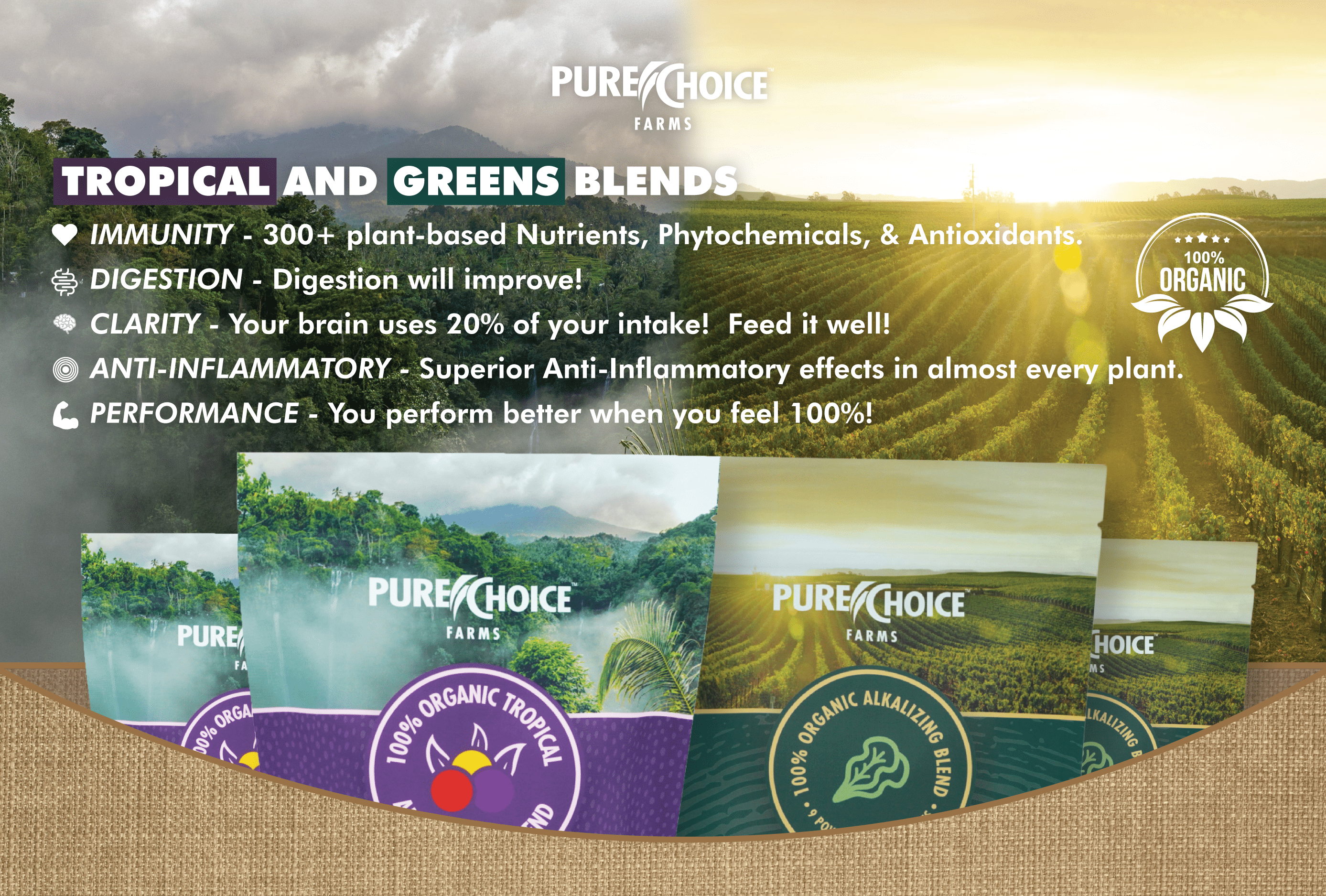 Organic Tropics &amp; Raw Greens Micronutrient Powders by Pure Choice Farms