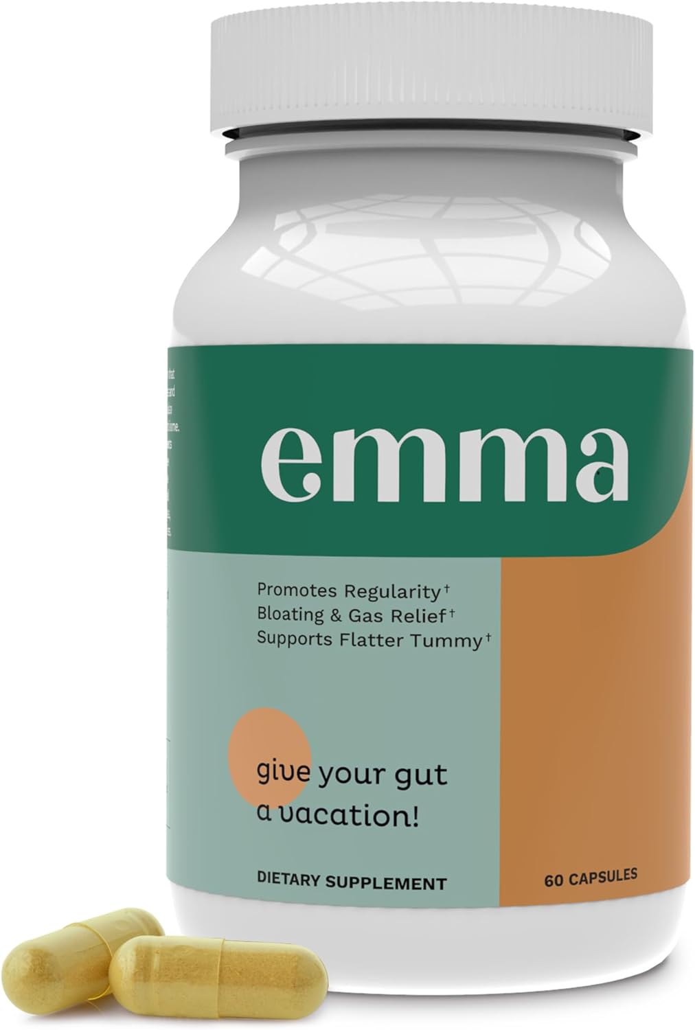 Emma Gut Health Gas and Bloating Relief, Constipation 60 Capsules - Clearance Sale by BalanceX